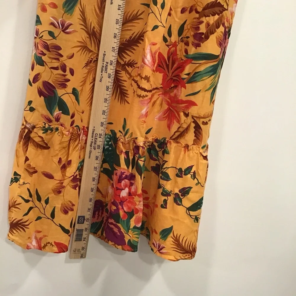 Rachel Roy Linen Skirt Set 3 Blouse Maxi Skirt Belt Floral Vacation Outfit Small